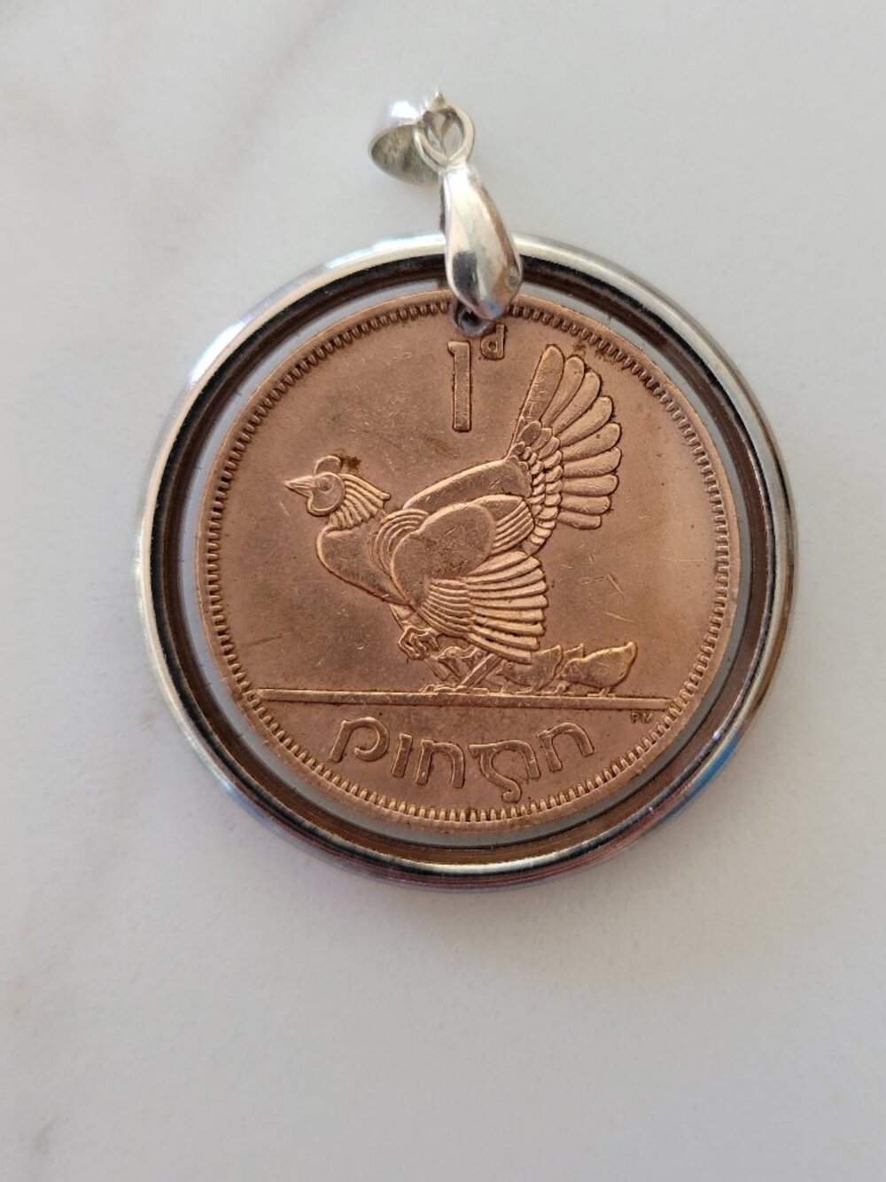 1965 Lucky Irish Penny Pendant Necklace - Vintage